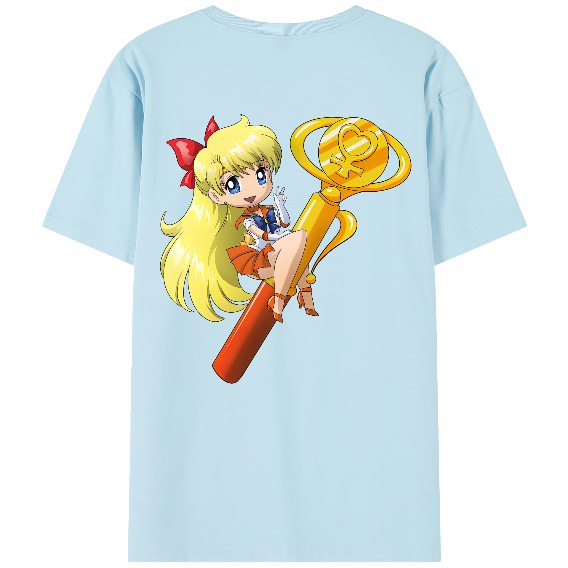 （画像用） 美少女戦士セーラームーン 愛野 美奈子 あいの みなこ Sailor Moon Aino Minako 綿100％半袖Tシャツ（背面プリント）